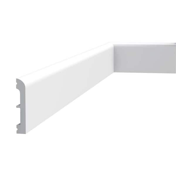 ORAC DECOR 1/2 in. D x 3 in. W x 78-3/4 in. L Primed White High Impact Polystyrene Baseboard Moulding (3-Pack)