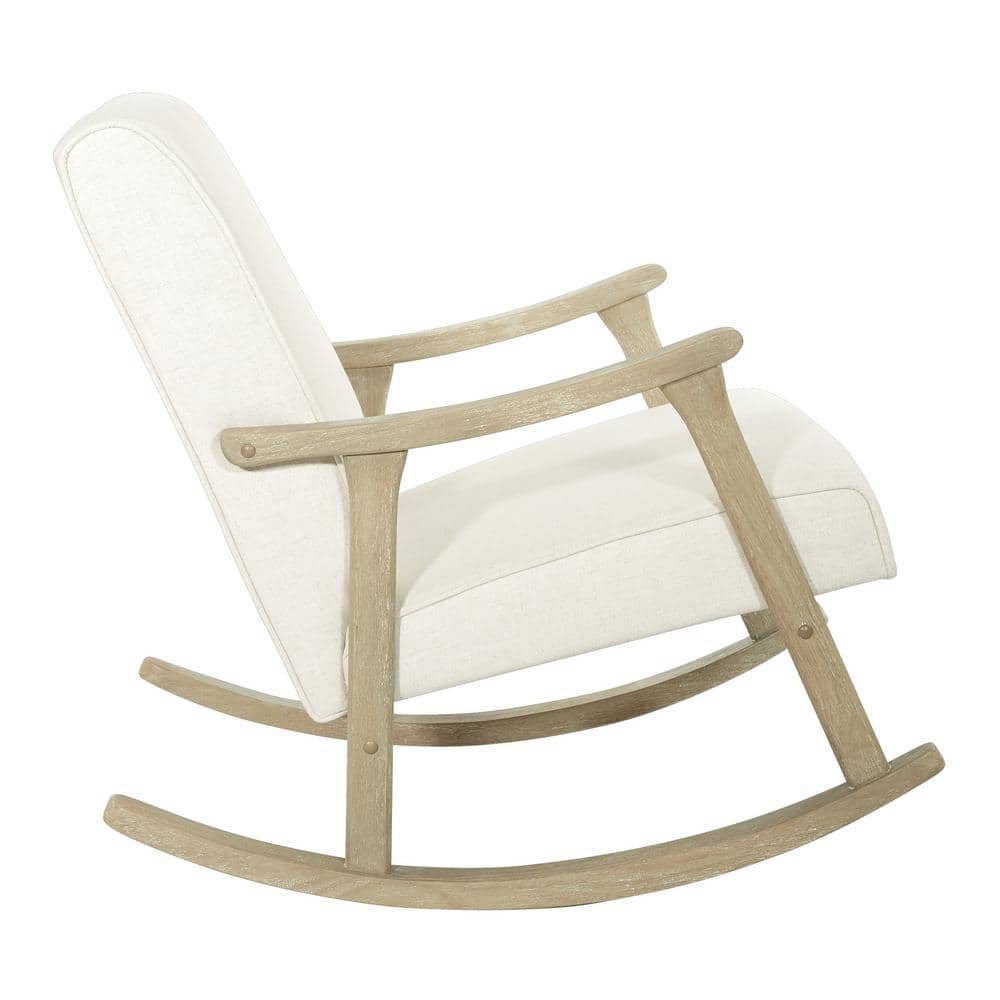 Mid-Century Modern Gainsborough Rocker in Off-White Linen