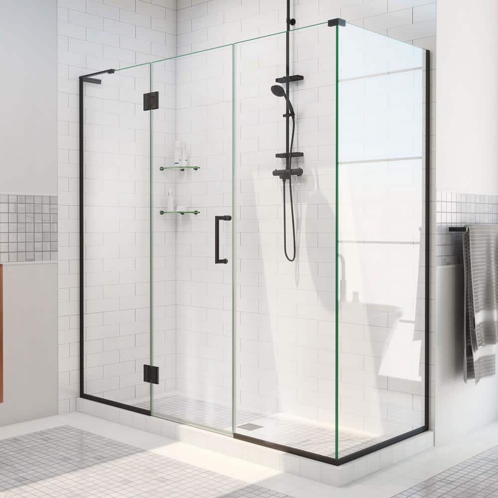Unidoor-X 52.5 in. W x 30-3/8 in. D x 72 in. H Frameless Hinged Shower Enclosure in Matte Black price history on PriceWatchPro