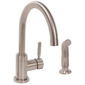 Setra Single-Handle Semi-Professional Kitchen Sink Faucet with Soap  Dispenser in Vibrant Brushed Moderne Brass