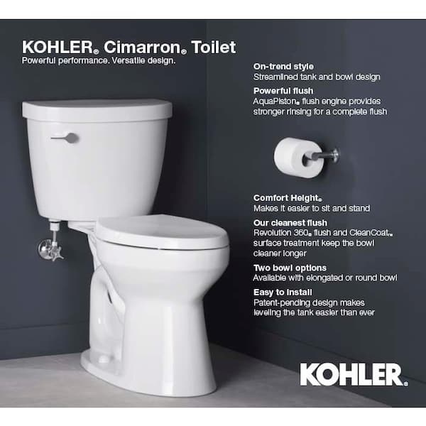 Cimarron 12 in. Rough In Elongated Chair Height Toilet Bowl Only in Biscuit, Seat Not Included