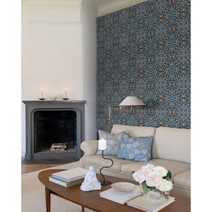 No 1 Holland Park Floral Blue Non-Pasted Non Woven Wallpaper