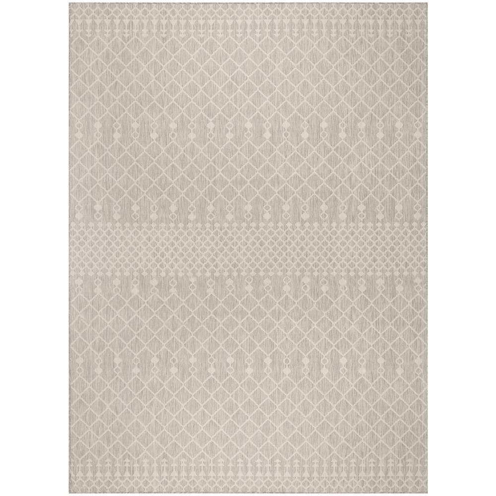 Nourison Positano Light Grey 8 ft. x 10 ft. Moroccan Contemporary Area ...