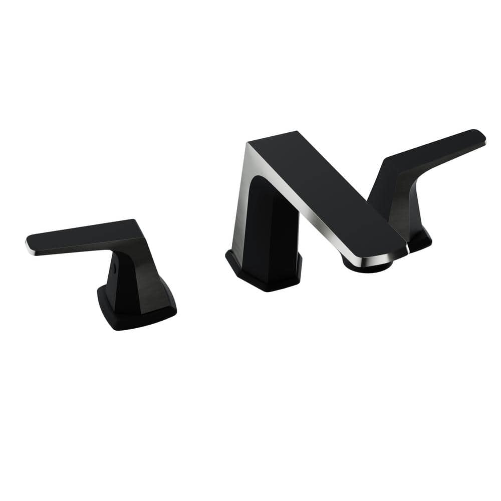 8 in. Widespread 2-Handle 3-Hole Bathroom Faucet with Pop-Up Drain in Matte Black and Brushed Nickel price history on PriceWatchPro