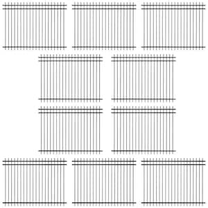 6 ft. x 8 ft. Heavy-Duty Steel Spaced Bar Pointed Pinnacle Metal Fence Panel (Pack of 10)