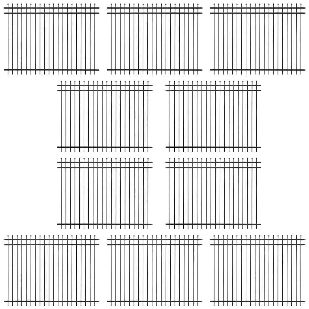 6 ft. x 8 ft. Heavy-Duty Steel Spaced Bar Pointed Pinnacle Metal Fence Panel (Pack of 10) price history on PriceWatchPro