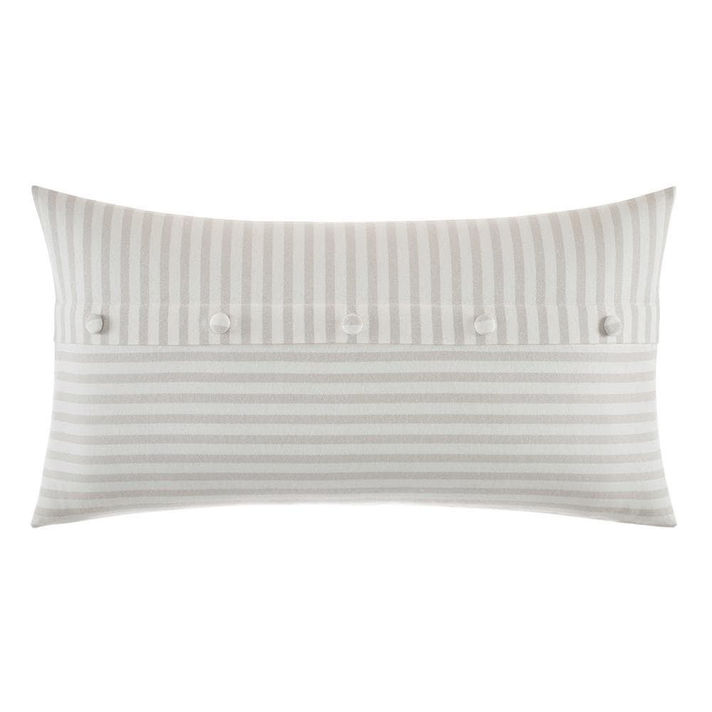 New Nautica MONDRIAN Standard Pillow Sham 20x26 Grey Yellow Stripe New