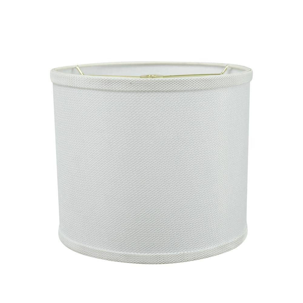 White Network Fabric Drum Lamp Shade, 12" x 12" x 10"