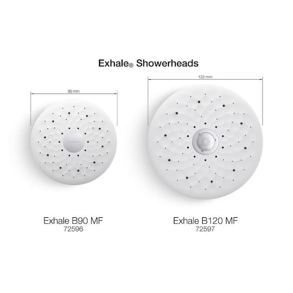 KOHLER Exhale 3-Spray Patterns 3.56 in. Wall Mount Fixed Shower Head in Polished Chrome