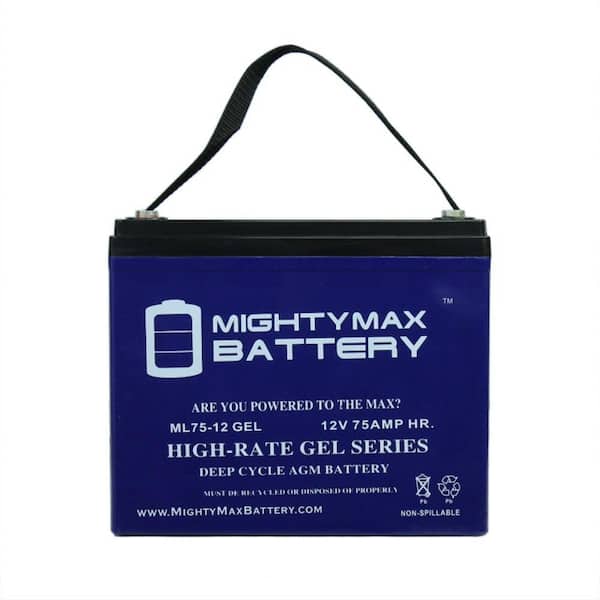MIGHTY MAX BATTERY 12V 75AH GEL Battery Replacement for Solar Golf Cart RV