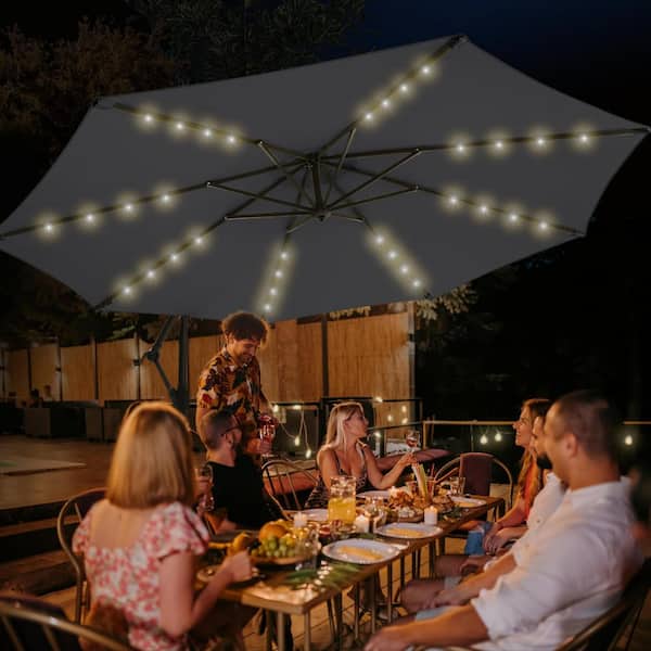 dark brown hanging patio umbrella Tilt | Auto-Tilt, Fade-Proof, Wind Resistant | Commercial Grade | Sunbrella Bay Add shade to your outdoor space with the 10FT Patio Offset Umbrella JEAREY 10 ft. Cantilever Hanging