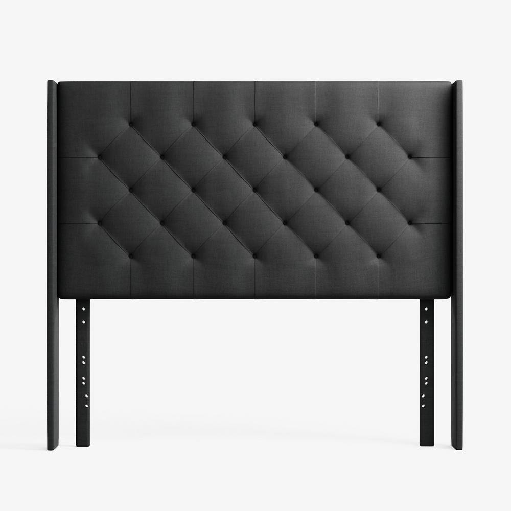 P/U ONLY! Details about   Nailbutton Wingback Headboard Charcoal 
