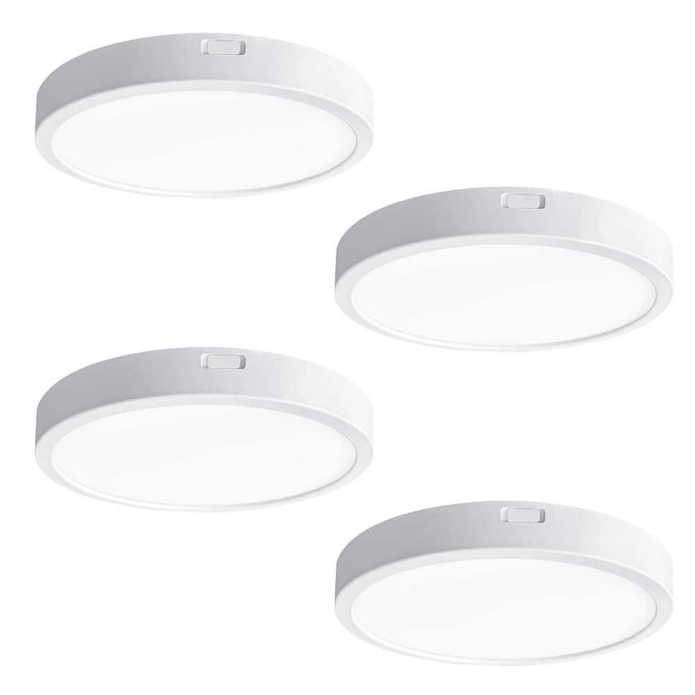 4-Pack 7 in. White New Ultra-Low-Profile Integrated LED Flush Mount Light 2700K-5000K 5CCT Selectable Ceiling Light price history on PriceWatchPro