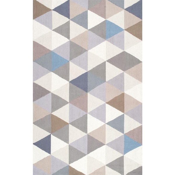 nuLOOM Bianca Triangles Gray 8 ft. x 10 ft. Area Rug
