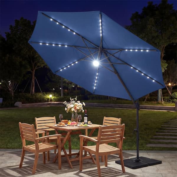 costway patio umbrella 10' Thatched Cantilever Offset Hanging w/ Cross Base 55647563 New position tilt system Costway - 10FT Patio Offset