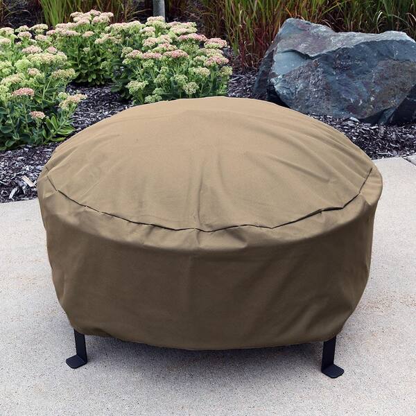 Sunnydaze Decor 48 in Khaki Durable Weather-Resistant Round Fire Pit Cover 