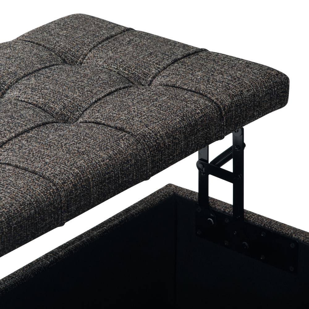 Harrison Dark Grey Tufted Cocktail Storage Ottoman