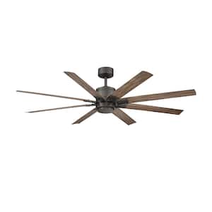 Renegade 52 in. Integrated LED Indoor/Outdoor Oil Rubbed Bronze 8-Blade Smart Ceiling Fan with Light Kit and Remote