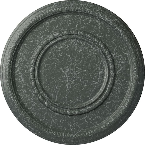 Ekena Millwork 1-1/8" x 17-3/8" x 17-3/8" Polyurethane Federal Roped Large Ceiling Medallion, Athenian Green Crackle