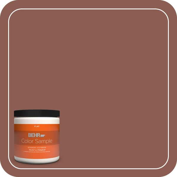 BEHR PREMIUM PLUS 8 oz. #S170-6 Red Curry Flat Interior/Exterior Paint & Primer Color Sample