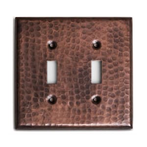Pure Copper Hand Hammered Double Toggle Wall Plate