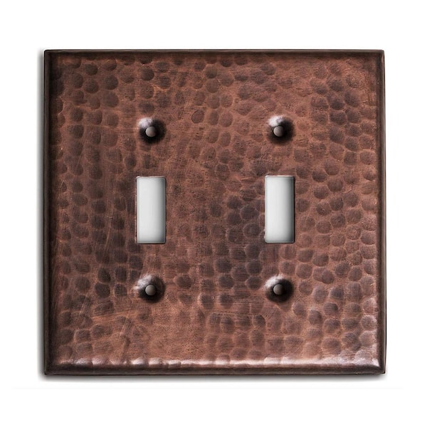 Monarch Abode Pure Copper Hand Hammered Double Toggle Wall Plate