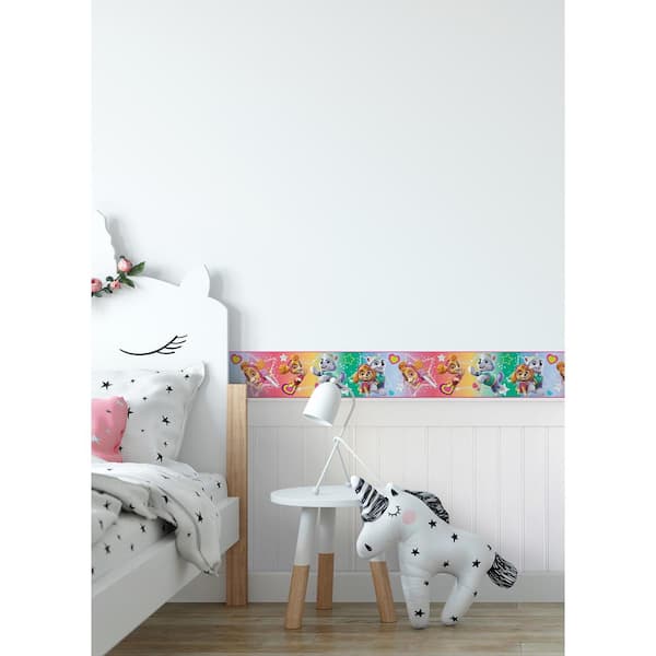 Multi-Colored Paw Patrol Skye and Everest Vinyl Peel and Stick Matte Wallpaper Border