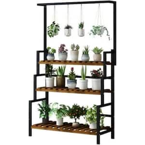 68.1 in. Metal Plant Stand 3-Tier Rack Flower Pot Shelf Garden Indoor Outdoor Display 3-Tier Hanging Plant Trellis