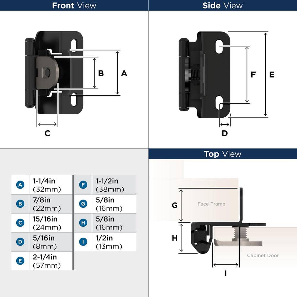 Matte Black Oil Rubbed Bronze Cabinet Hinge