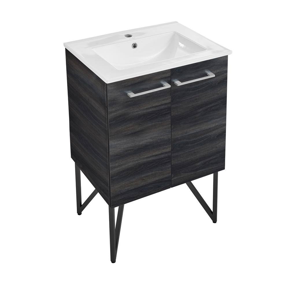 Annecy 24" Black Walnut Freestanding Bathroom Vanity