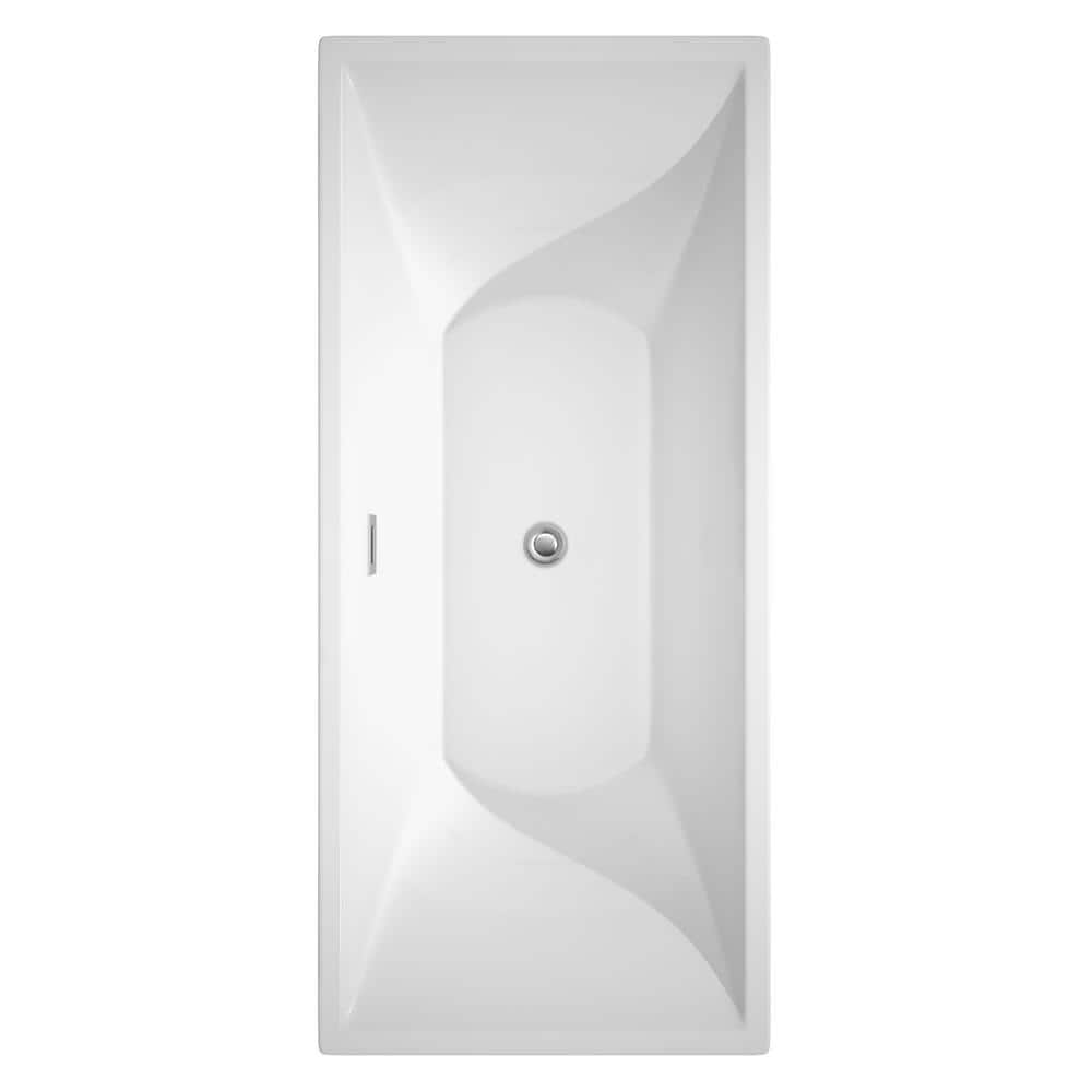 Maryam 71'' White Acrylic Freestanding Soaking Bathtub