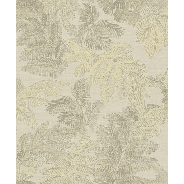 Unbranded Italian Style Gold Palm Leaf Design Sheen Finish Vinyl on Non-Woven Non-Pasted Wallpaper Sample