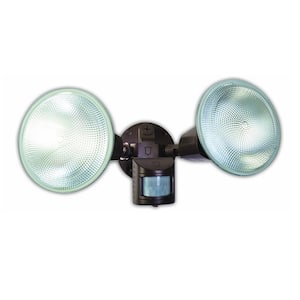 240-Watt 110-Degree Bronze Motion Activated Outdoor Dusk to Dawn Security Flood Light with Twin Head