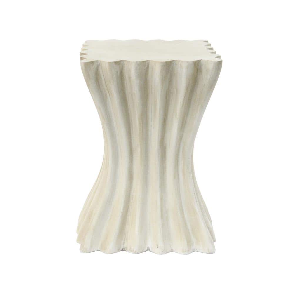 Beige MGO Archaistic Wavy Outdoor Side Table
