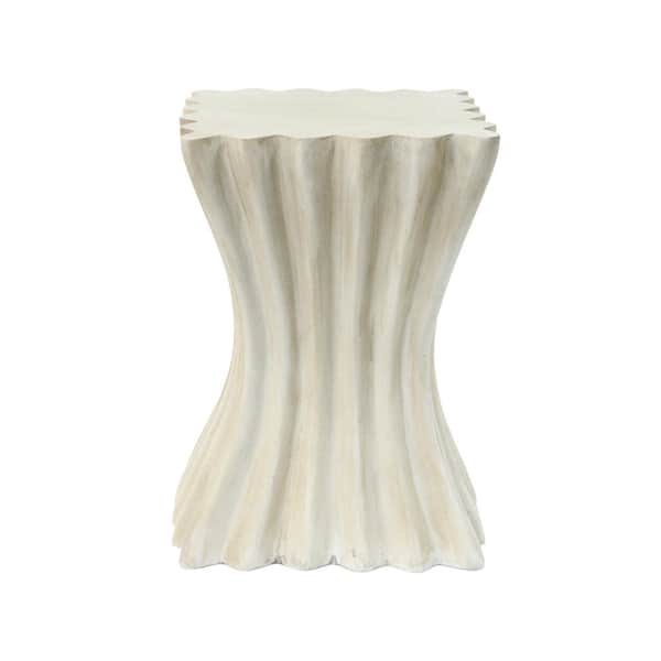 Unbranded Beige MGO Archaistic Wavy Outdoor Side Table