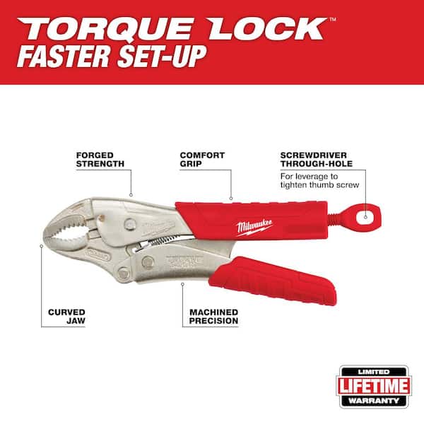 7 in. Torque Lock Curved Jaw Locking Pliers with Durable Grip