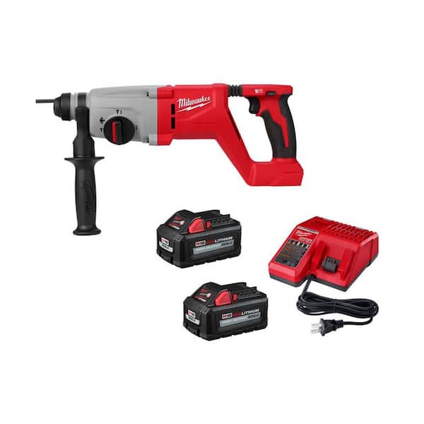 M18 18V Lithium-Ion Brushless Cordless 1 in. SDS-Plus D-Handle Rotary Hammer w/ Two 6.0 Ah Battery and Charger