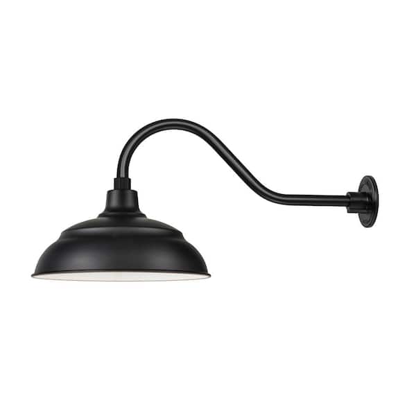 Millennium Lighting R Series 1-Light Satin Black Hardwired Outdoor Barn Light Sconce (1-Pack)