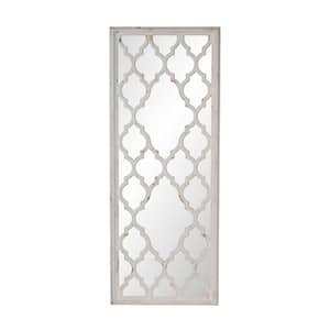 23.6 in. W x 59.4 in. H Rectangle Wood Framed White Floor Mirror, Full-length Mirror, Decorative Wall Mirror