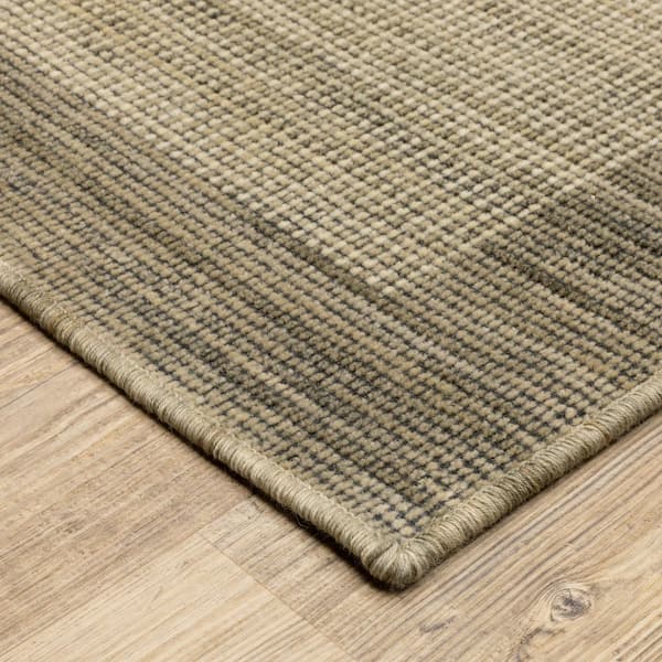 Wells 2 ft. x 10 ft. Tan/Grey Border Area Rug