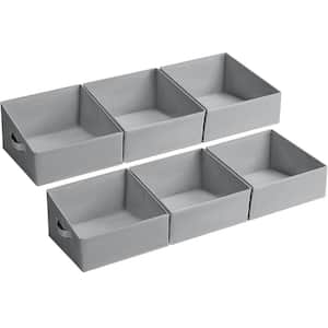 Gray 7.8 in. x 11.4 in. Fabric Decorative Baskets Set of 6