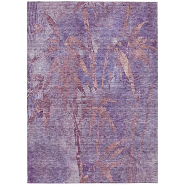 Chantille Machine Washable Indoor/Outdoor Abstract ACN2222 Plum 5 ft. x 7 ft. 6 in. Area Rug