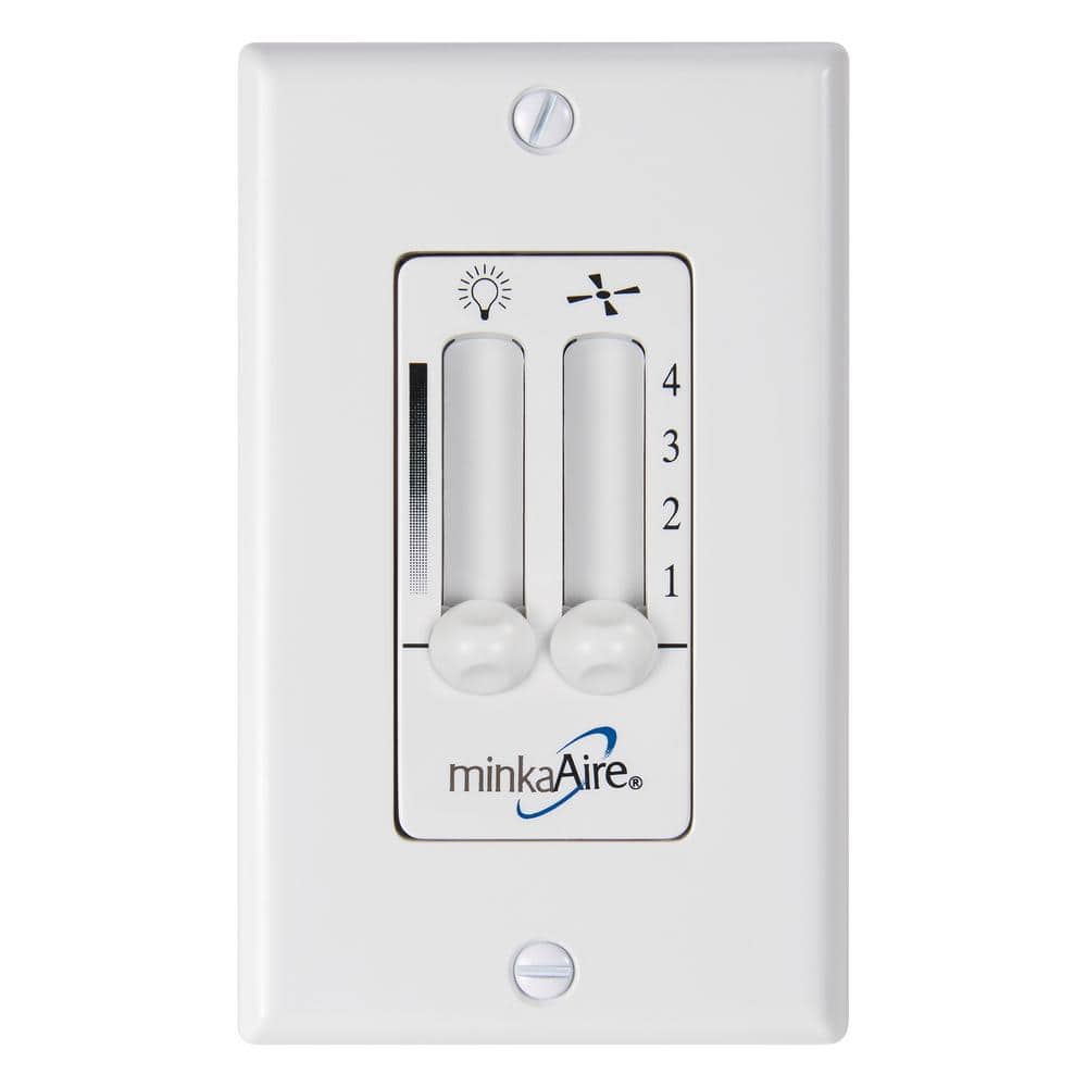 White 4-Speed Wall Control System for Ceiling Fans