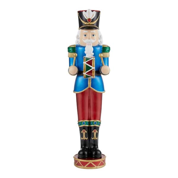 Home Accents Holiday 3.5 ft LED Pre-Lit Christmas Nutcracker with Drum Standing Decor