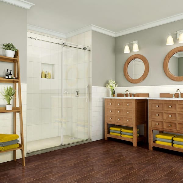 Aston Coraline Pure 44 in. - 48 in. x 76 in. Completely Frameless Sliding Shower Door in Polished Chrome