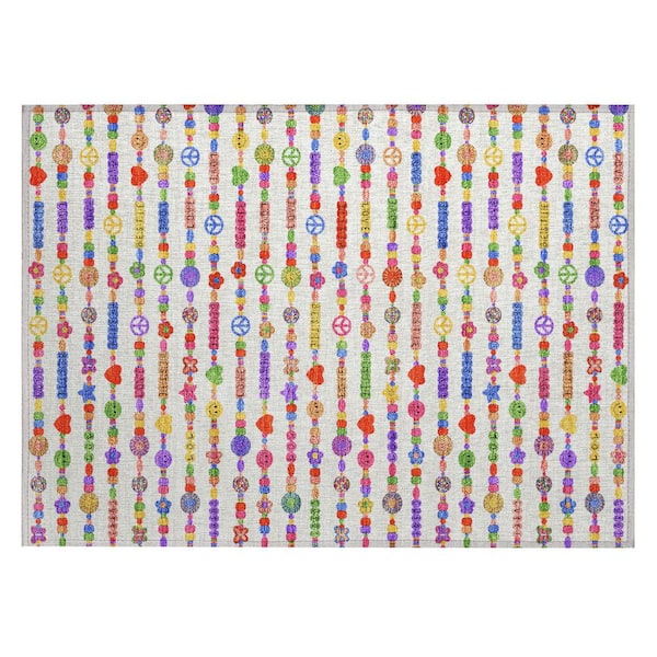 Chantille Machine Washable Indoor/Outdoor Abstract ACN2658 Ivory 2 ft. x 3 ft. Accent Rug