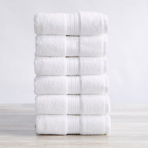 White Soft Cotton Classic 6-Pack Hand Towel Set