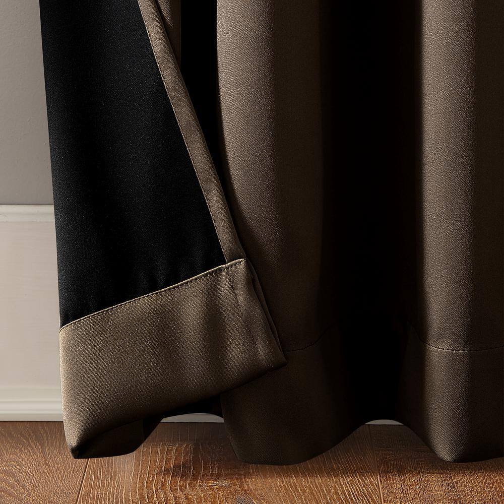 Brown Blackout Rod Pocket Polyester Insulated Drapes