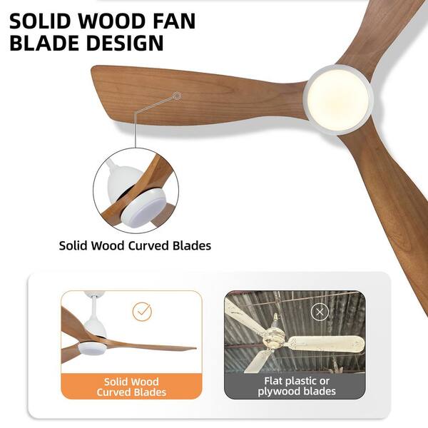 Jushua 52 in. Indoor White Downrod Mount Ceiling Fan with