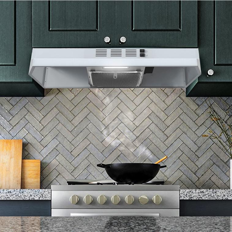 30-Inch White Convertible Stainless Steel Under Cabinet Range Hood